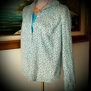 Flowered Sonoma Life+Style Button-front Shirt